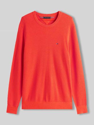 Tommy Hilfiger Regular Fit Strickpullover aus reiner Baumwolle in Orange, Gr&ouml;&szlig;e XXL
