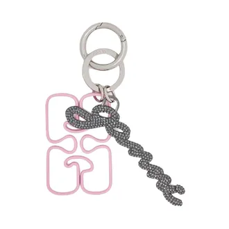 Ganni Keychains, female, Pink, ONE SIZE, Butterfly Logo Keyring