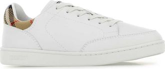 Burberry Womens White Leather Set Sneakers Porcelainwhite