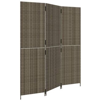 vidaXL Biombo De 3 Paneles Rat&aacute;n Sint&eacute;tico Gris Vidaxl