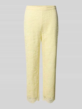 Marc Cain Feminine Fit Stoffhose mit Ausbrenner-Effekt in Hellgelb, Gr&ouml;&szlig;e 36