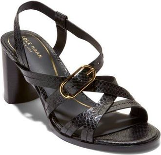 Cole Haan Dillon Slingback Sandal in Black Snake Pr Ltr at Nordstrom, Size 6.5