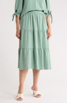 Renee C Tiered Midi Skirt in Sage at Nordstrom Rack, Size X-Small