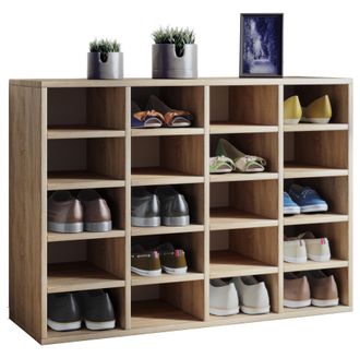 VCM Scaffale Per Scarpe In Legno Vcm Dimensioni Ca. A. 67 X L. 92 X T. 33 Cm Cassettiera Per Scarpe Con 20 Scomparti Armadio Per Scarpe - Hinsol L (sonoma