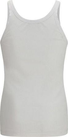Dolce & Gabbana Logo-Embroidered Cotton Tank Top - White