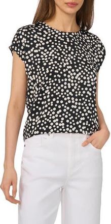 Halogen Polka Dot Crepe Top in Rich Black at Nordstrom Rack, Size Xx-Large