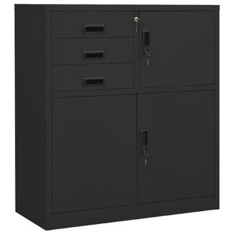 vidaXL Armario De Oficina De Acero Gris Antracita 90x40x102 Cm Vidaxl