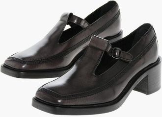 Hereu Leather LLUISA Loafers with Cut Out Detail 5cm size 40