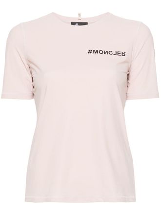 Moncler T-shirt met logo-reliëf - Roze