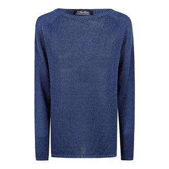Max Mara Maglia Canottiera Top Giolino - female - Max Mara - Round-neck Knitwear - Blue - XS - Knitwear
