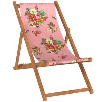 Vent de Boh&egrave;me Silla plegable de haya con estampado floral rosa