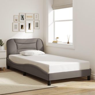 vidaXL Vidaxl - Estructura De Cama Sin Colch&oacute;n Tela Gris Taupe 100x200 Cm
