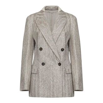 Brunello Cucinelli Oversized Blazer - Dames - Jassen - Beige - Maat: M Zijde