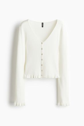 H&M Cardigan mit Volants - White