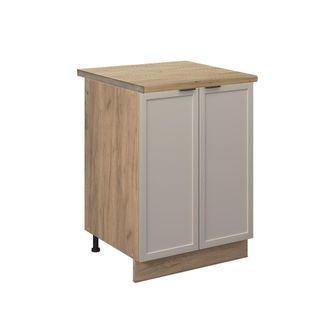 Vicco Armario Bajo De Cocina Fame-line, Grisbeige, 60 Cm, Et Roble