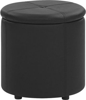 Beliani Puf con almacenaje piel sint&eacute;tica negro 38 cm 38 cm 40 cm