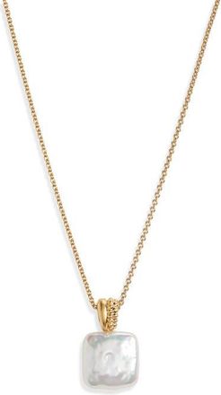 Missoma Square Freshwater Pearl Baya Pendant Necklace in Gold at Nordstrom