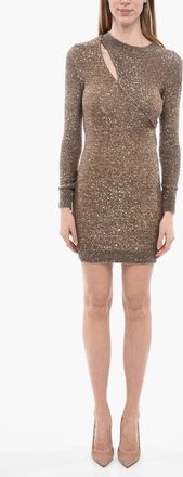 Stella McCartney Cut-Out Sheath Knit Dress with All-Over Sequins Stella McCartney