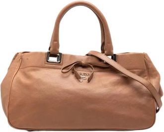 Prada Pre-owned Handbags, female, Brown, Size: ONE SIZE Pre-owned Vintage Leather Handbag