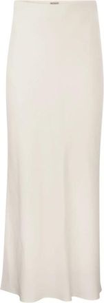 Brunello Cucinelli Maxi Rok - Dames - Maxi Rokken - Beige - M - Linnen - Rokken