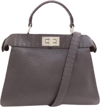 Fendi Pre-owned Peekaboo Handbag - Dames - Vintage Handtas - Grijs - ONE Size - Leer - Vintage