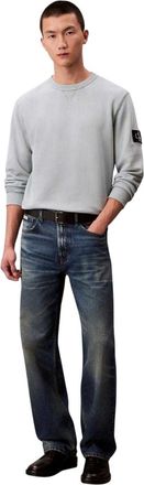 Calvin Klein Heren Badge Crew Neck Sweatshirt (Grijs bewolkt)