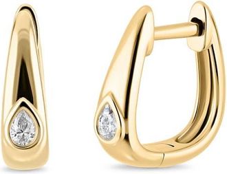 Bony Levy 18K Gold Monaco Diamond Huggie Earrings, 12mm in 18K Yellow Gold at Nordstrom