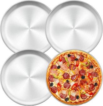 OEM Piedra Para Pizza Bbq, Plato Para Pizza, Tabla Redonda De Acero Inoxidable Para Pizza, Duradera Y Apta Para Lavavajillas, Plateada (26 Cm)