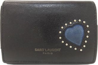 Saint Laurent Black Blue Wallet (Tri-Fold) (Pre-Owned)