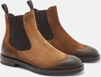 Scarosso Hunter Chelsea Boots in Cigar Suede at Nordstrom, Size 42.5