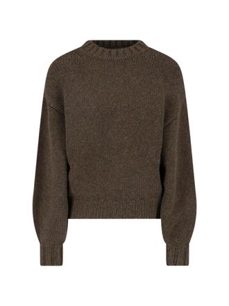 Khaite Green Gemma Ribbed Crewneck Cashmere Sweater