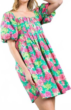 THML Clothing Rosie Mini Dress In Pink, Green, Purple