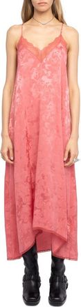 Zadig&Voltaire Risty Jacquard Silk Slipdress in Tea Rose at Nordstrom, Size X-Small
