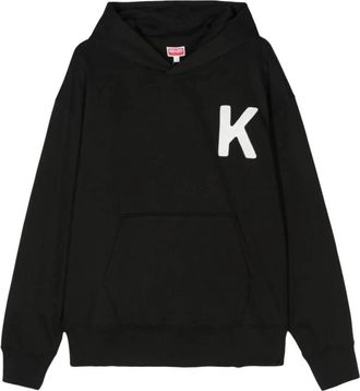 Kenzo Geborduurde Oversized Hoodie - Heren - Hoodies - Zwart - XL - Leer - Hoodies & sweatvesten