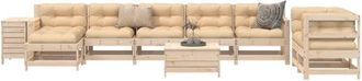 vidaXL Juego De Sof&aacute;s De Jard&iacute;n 10 Pzas Madera Maciza De Pino Vidaxl
