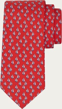Ferragamo Men Nautical print silk tie Red