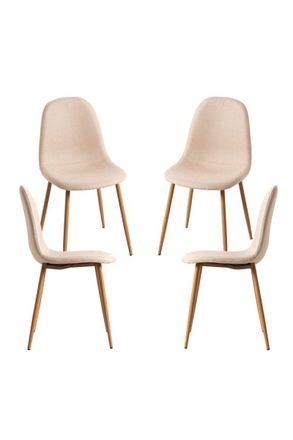 Regalos Miguel Packs Sillas Comedor - Pack 4 Sillas Teok Tela - Beige