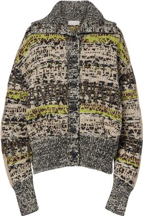 Dries Van Noten Oversized Jacquard Wollen Vest - Dames - Truien - Veelkleurig - Maat: S Wol