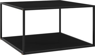 vidaXL Mesa De Centro Negra Con Vidrio Negro 90x90x50 Cm Vidaxl