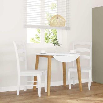 vidaXL Sedie da Pranzo 2 pz Bianche in Legno Massello di Hevea - Vidaxl