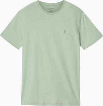 AllSaints Mens AllSaints Mens T Shirts Lycra Stretch Cotton Crew Neck Short Sleeve Summer Tee - Green - Size: 36