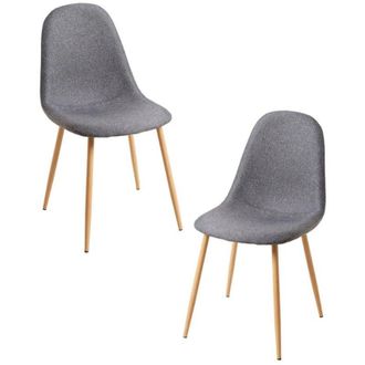 Regalos Miguel Packs Sillas Comedor - Pack 2 Sillas Teok Tela - Gris Oscuro