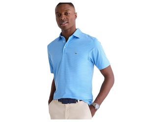 Vineyard Vines Bradley Stripe Sankaty Polo Mens Clothing Blue/Ocean Breeze : 2XL, Polyester/Elastane