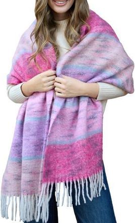 Saachi Stripe Oversize Scarf in Pink at Nordstrom Rack