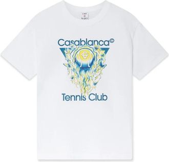 Casablanca Tennis Club Icon Tee - Dames - T-shirts - Wit - M - Katoen - Tops