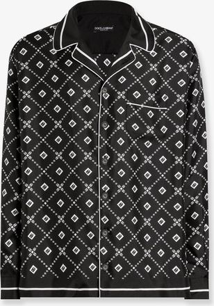 Dolce & Gabbana Camicia in seta con stampa logo all-over - DOLCE & GABBANA - gender_Man