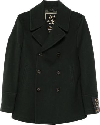 Sealup Groene Wolmix Dubbelrijige Jas - Heren - Blazers - Groen - M - Wol - Jassen