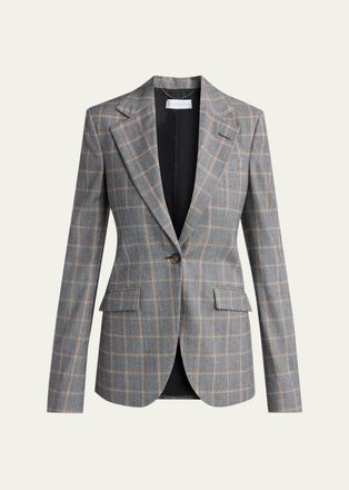 Stella McCartney Slim Checked Single-Breasted Blazer Jacket
