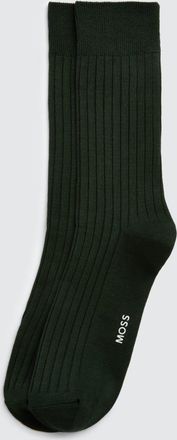 Moss Forest Green Fine Ribbed Socks