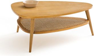 La Redoute Interieurs Vintage salontafel van eikenhout, fineer, vlechtwerk, Quilda